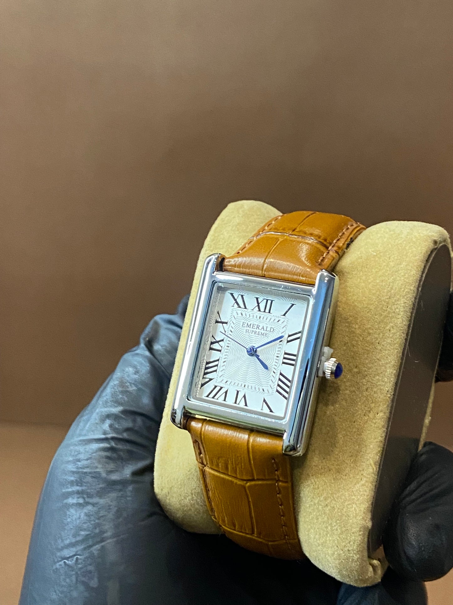 EMERALD SUPREEM | CARTIER STYLE | TANK DESIGN | PREMIUM LEATHER STRAP | QUARTZ MOVEMENT | METAL CASE