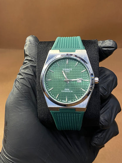 TISSOT PRX |METAL CASE | SILICON STRAP | DATE WORKING