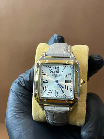 EMERALD SUPREEM | CARTIER STYLE | OLD MONEY DESIGN | PREMIUM LEATHER STRAP | QUARTZ MOVEMENT | METAL CASE