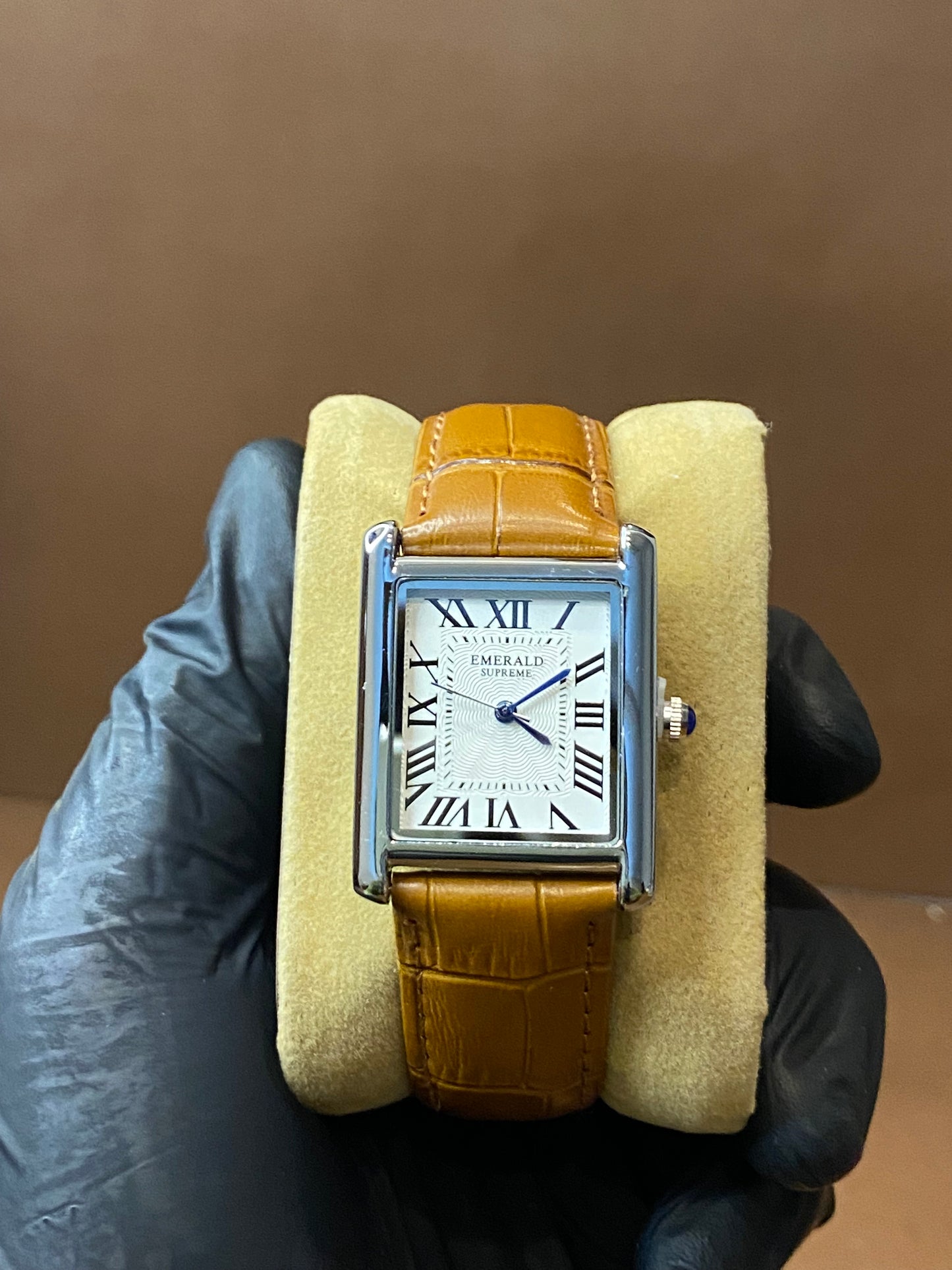 EMERALD SUPREEM | CARTIER STYLE | TANK DESIGN | PREMIUM LEATHER STRAP | QUARTZ MOVEMENT | METAL CASE