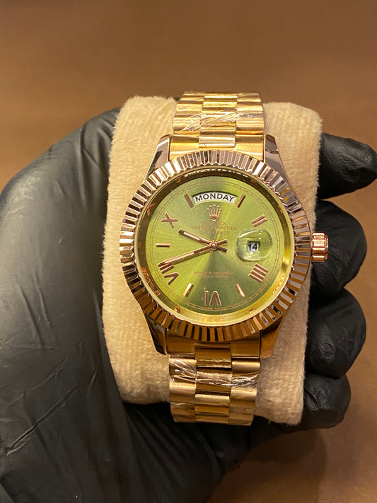 ROLEX ROSE GOLD EDITION | STAINLESS STEAL | DAYNDATE WORKING |