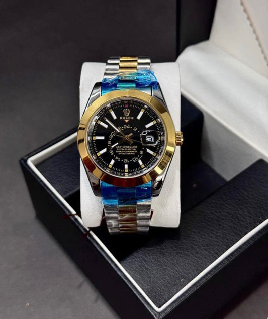 ROLEX SKY DEWELLER | QUARTZ | MASTER LOCK | TWO TONE WITH Black