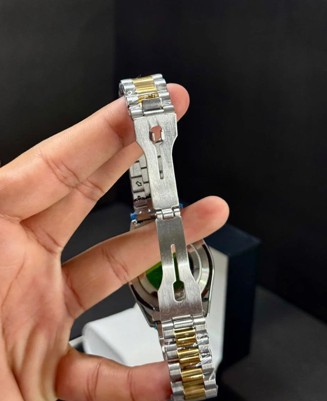 ROLEX SKY DEWELLER | QUARTZ | MASTER LOCK | TWO TONE WITH GREEN