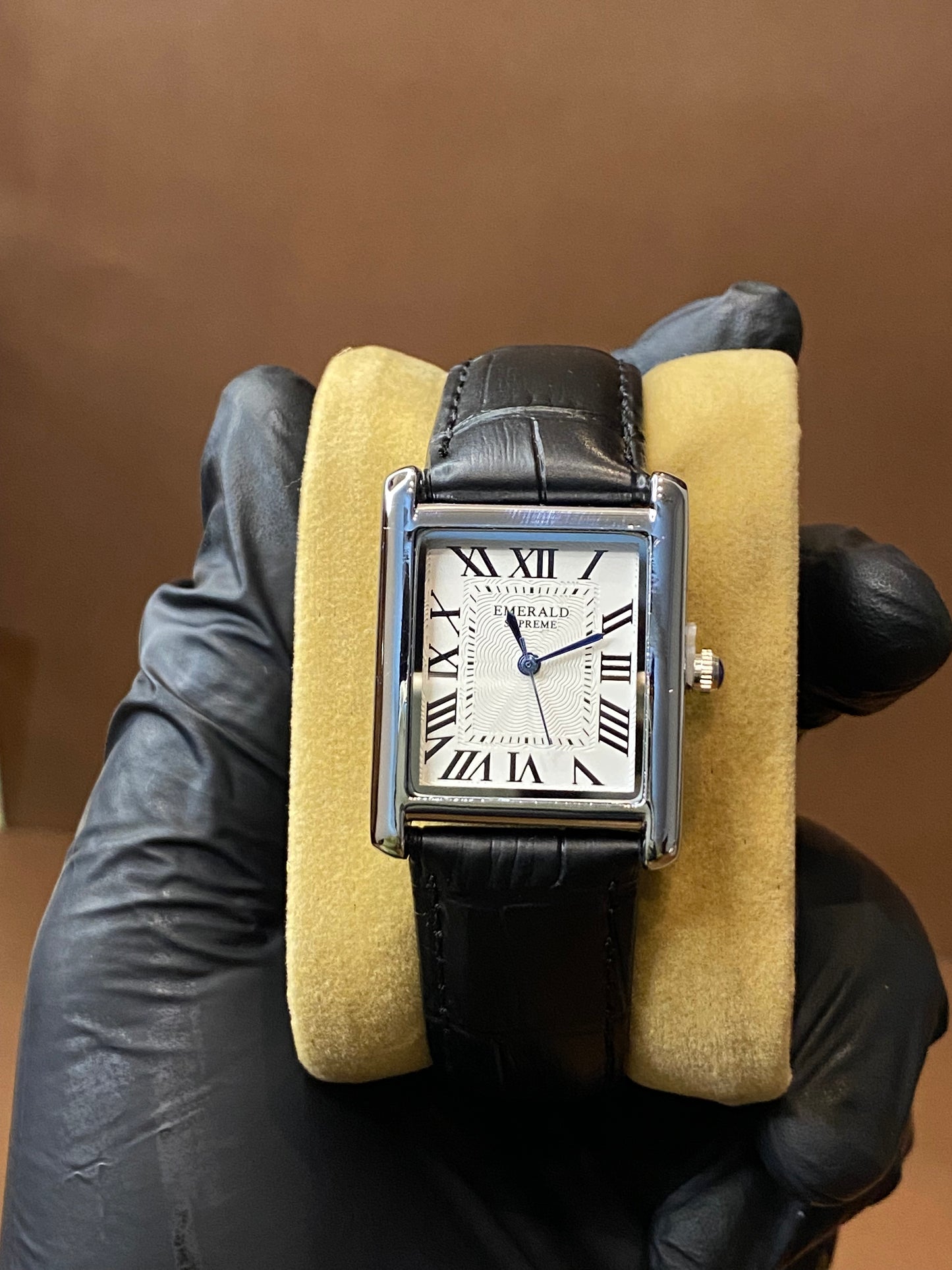 EMERALD SUPREEM | CARTIER STYLE | TANK DESIGN | PREMIUM LEATHER STRAP | QUARTZ MOVEMENT | METAL CASE