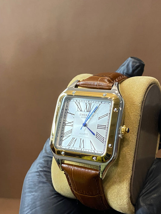 EMERALD SUPREEM | CARTIER STYLE | OLD MONEY DESIGN | PREMIUM LEATHER STRAP | QUARTZ MOVEMENT | METAL CASE