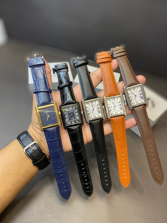 CARTIER TANK | METAL CASE | PREMIUM QUALITY LEATHER STRAP