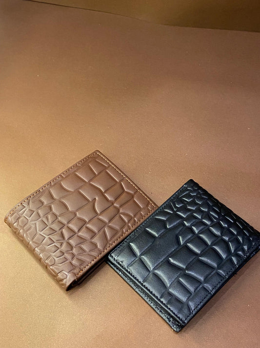 CROCODILE STYLE LEATHER WALLET