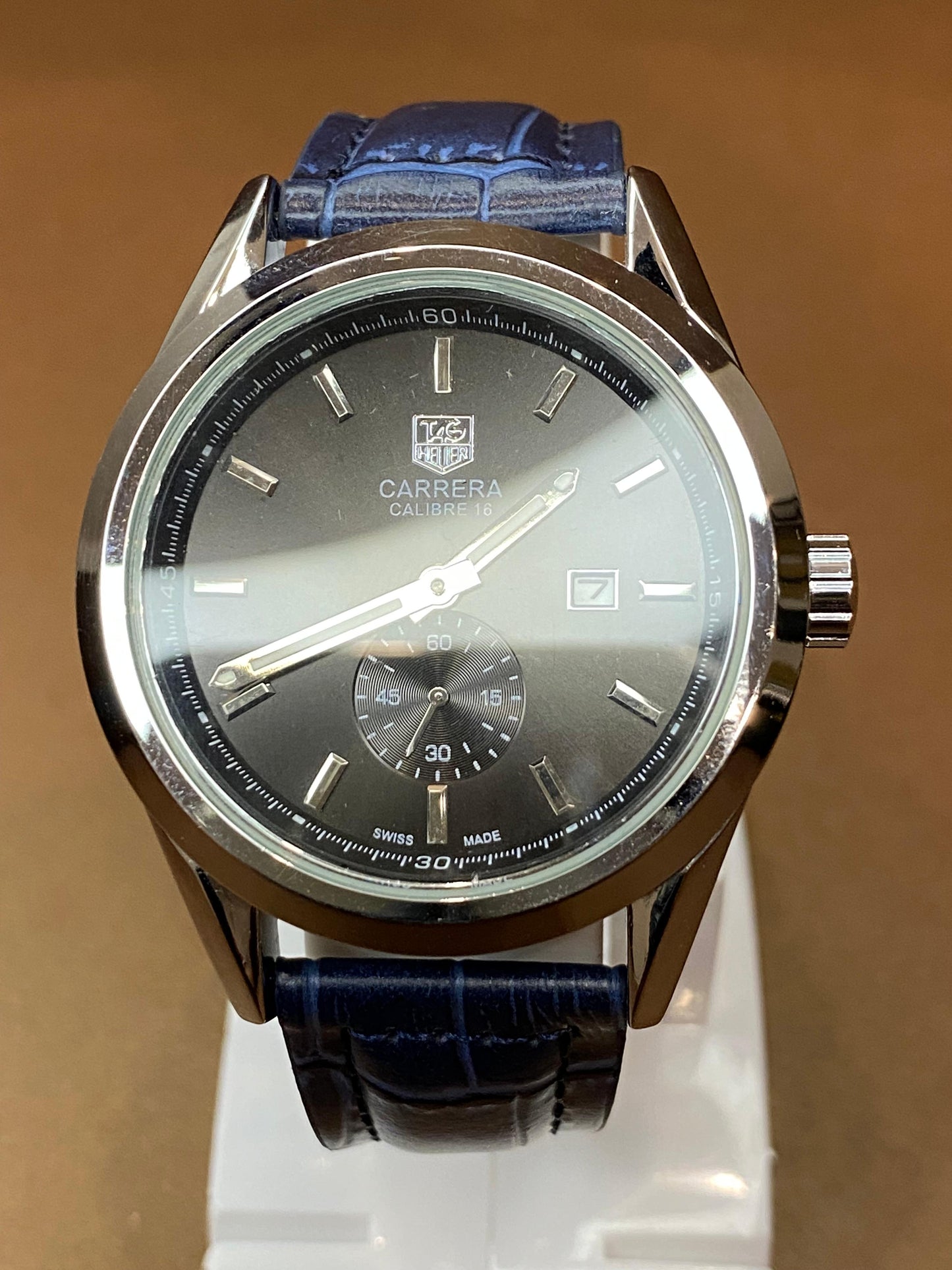 TAG HEUER DOWN SECOND WITH LEATHER STRAP