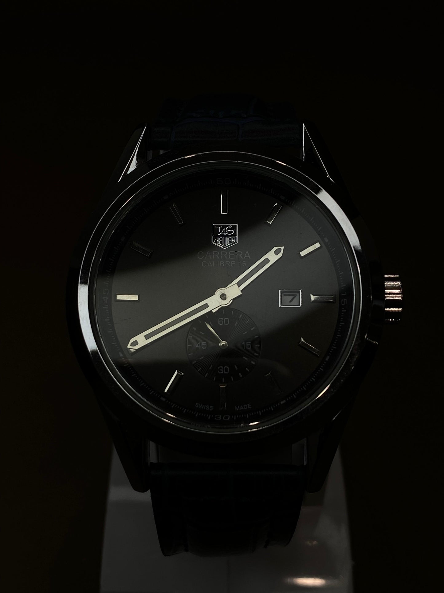 TAG HEUER DOWN SECOND WITH LEATHER STRAP