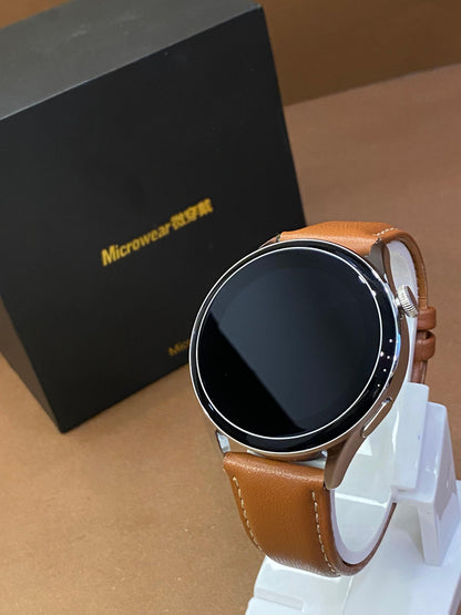 MICROWEAR LEATHER STRAP SMART WATCH WITH ORIGINAL BOX