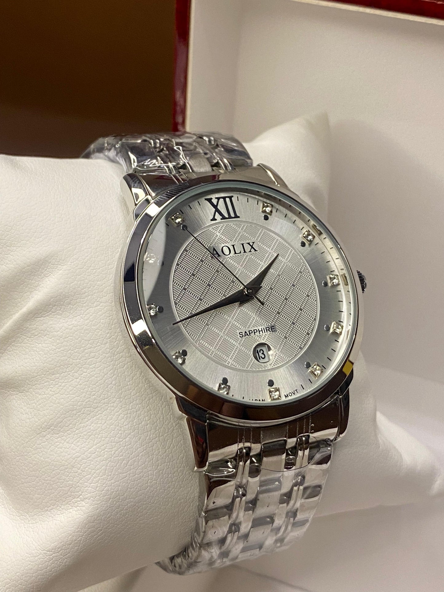 AOLIX|STAINLESS STEAL| BEST WATCH FOR SHADI SEASON|SAPPHIRE GLASS|DATE WORKING