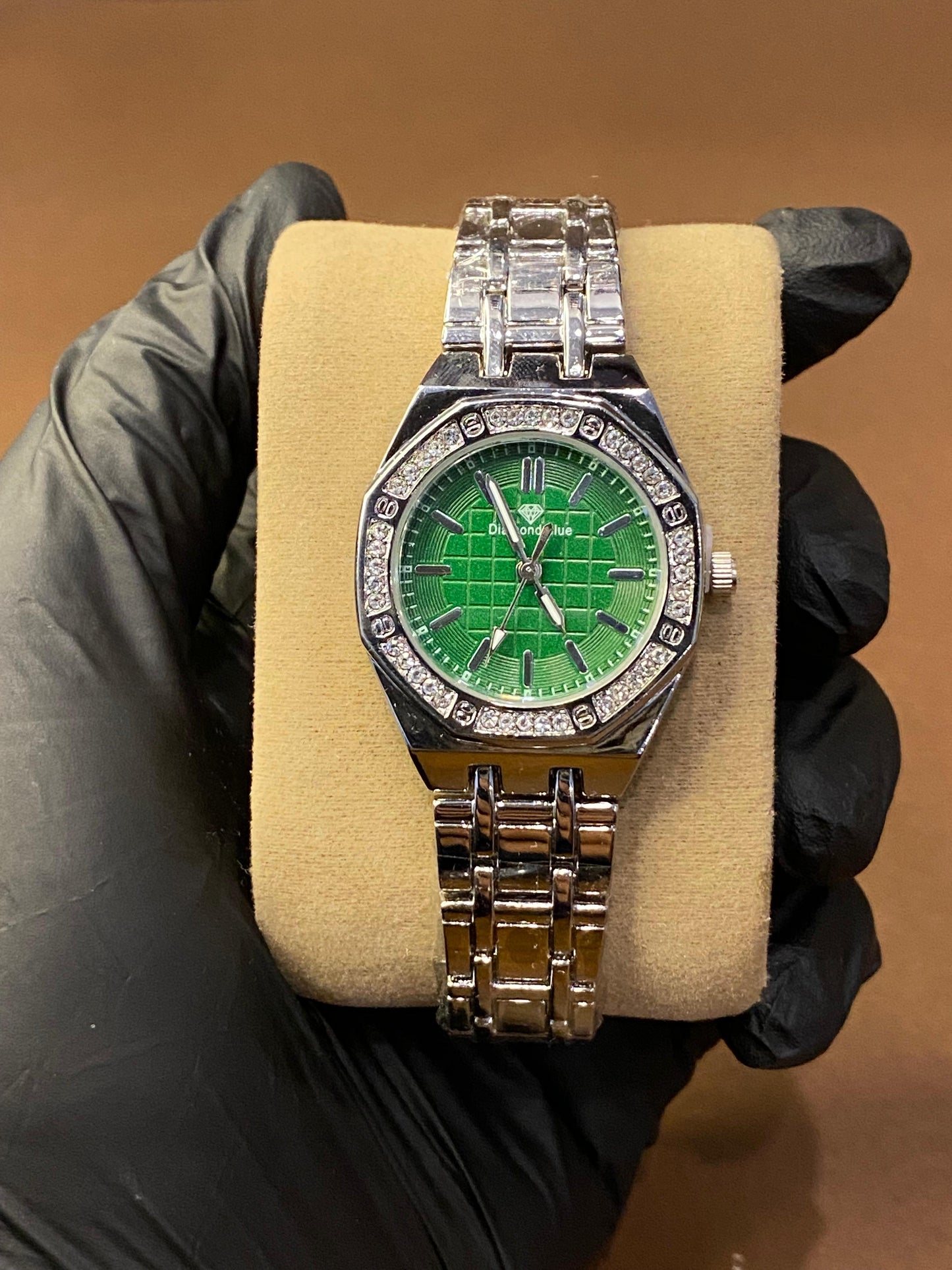 DIAMOND BLUE | LADIES WATCH | SILVER WITH GREEN DIAL |