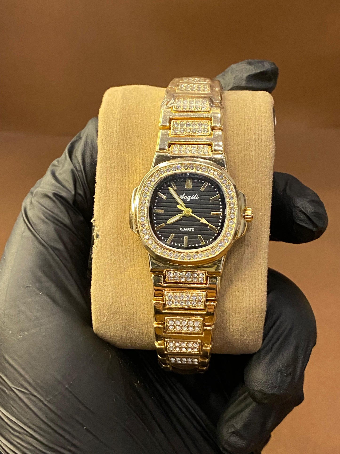 DIAMOND BLUE | LADIES WATCH | GOLDEN WITH BLACK DIAL |