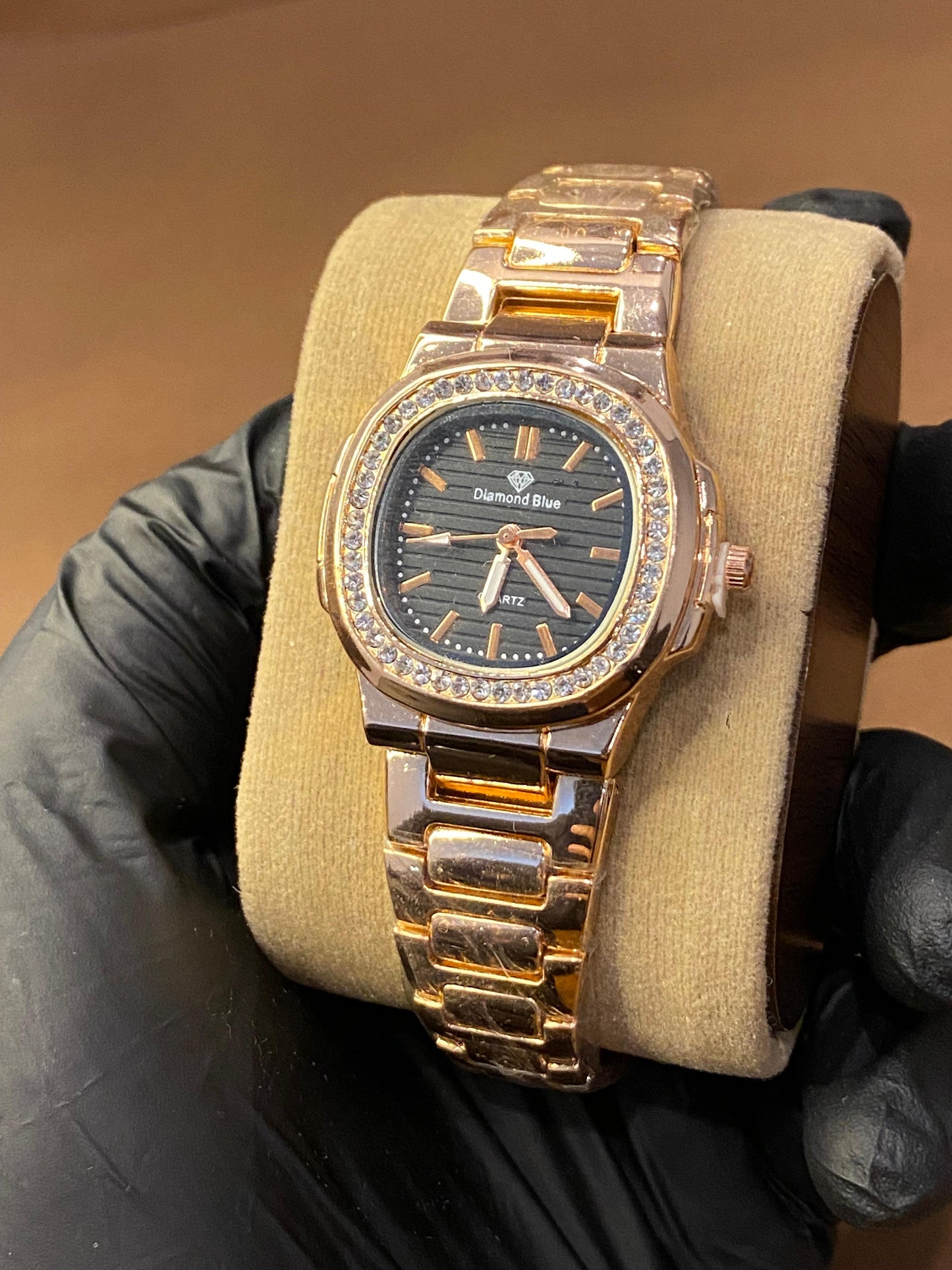 DIAMOND BLUE | LADIES WATCH | ROSE GOLD WITH BLACK DIAL |